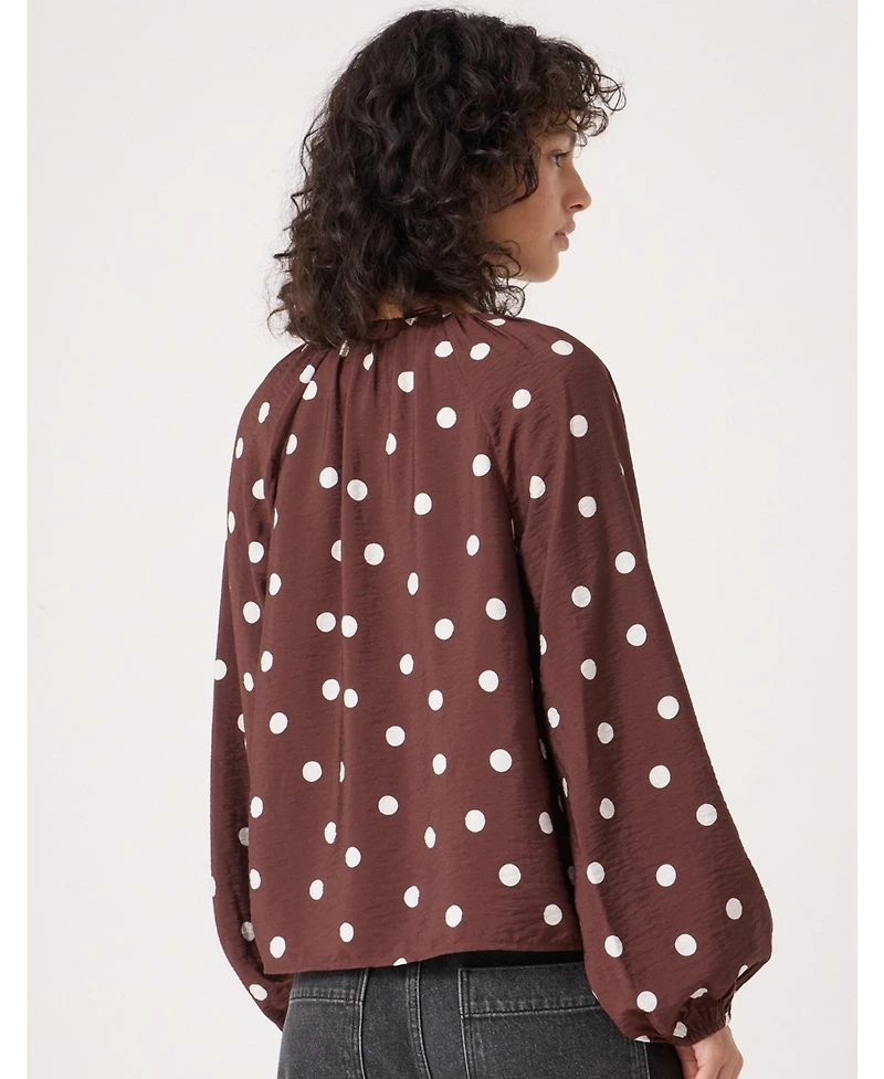 Hush Women's Printed Airflow V Neck Blouse