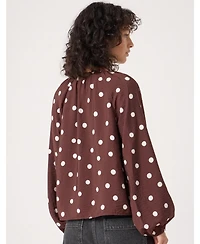 Hush Women's Printed Airflow V Neck Blouse