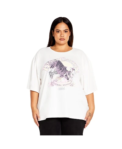 City Chic Women's Oversized Angels Tee
