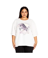 City Chic Women's Oversized Angels Tee