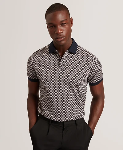 Ted Baker Men's Ernist Short-Sleeve Geometric Pattern Polo Shirt