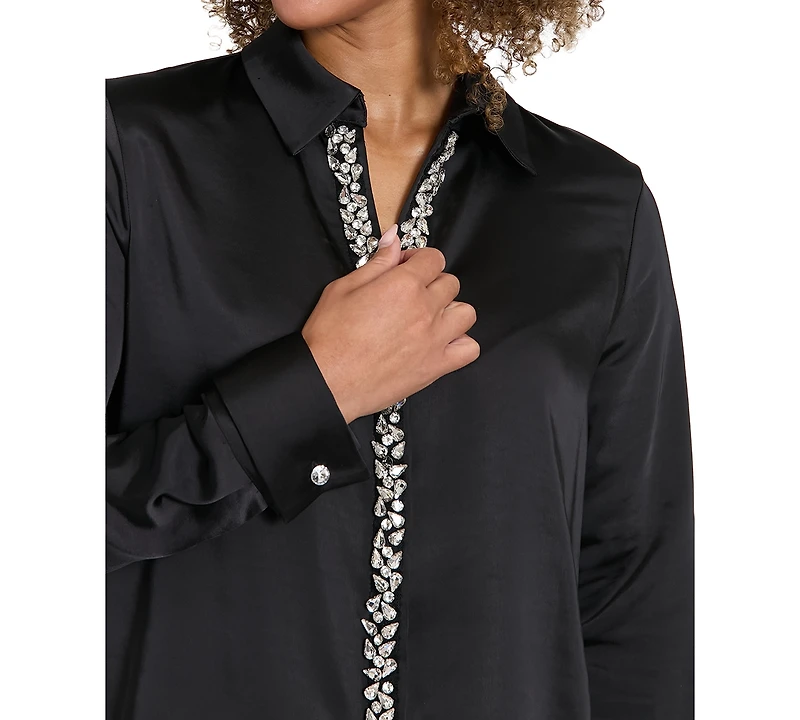 Muse Women's Long-Sleeve Satin Top