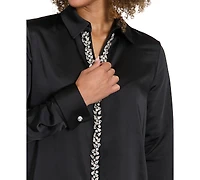 Muse Women's Long-Sleeve Satin Top
