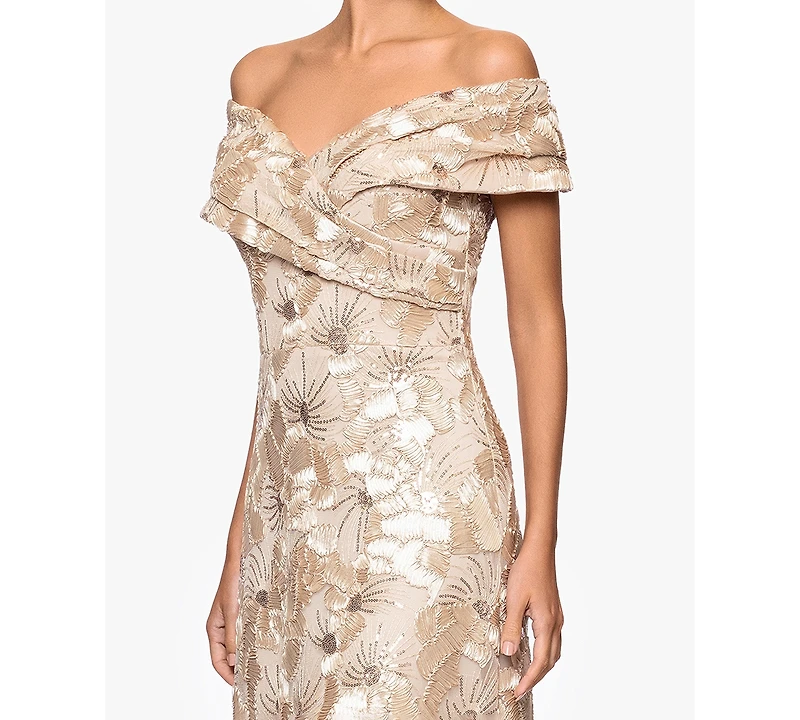 Betsy & Adam Women's Off-The-Shoulder Dress