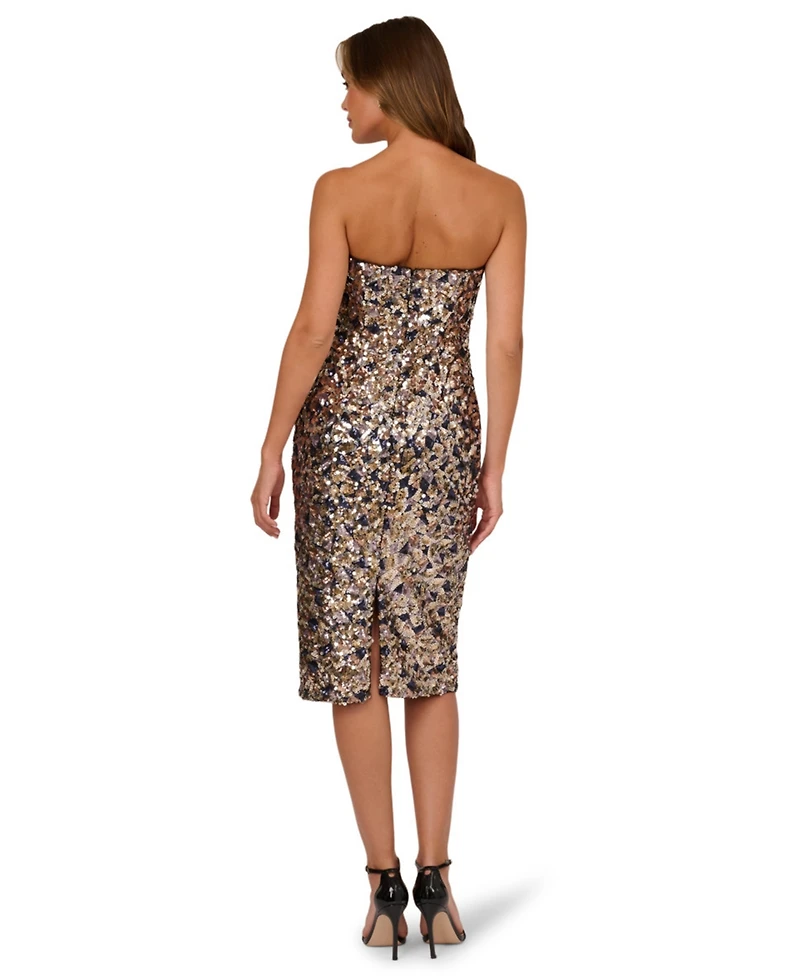 Adrianna Women's Sequin Strapless Midi Dress