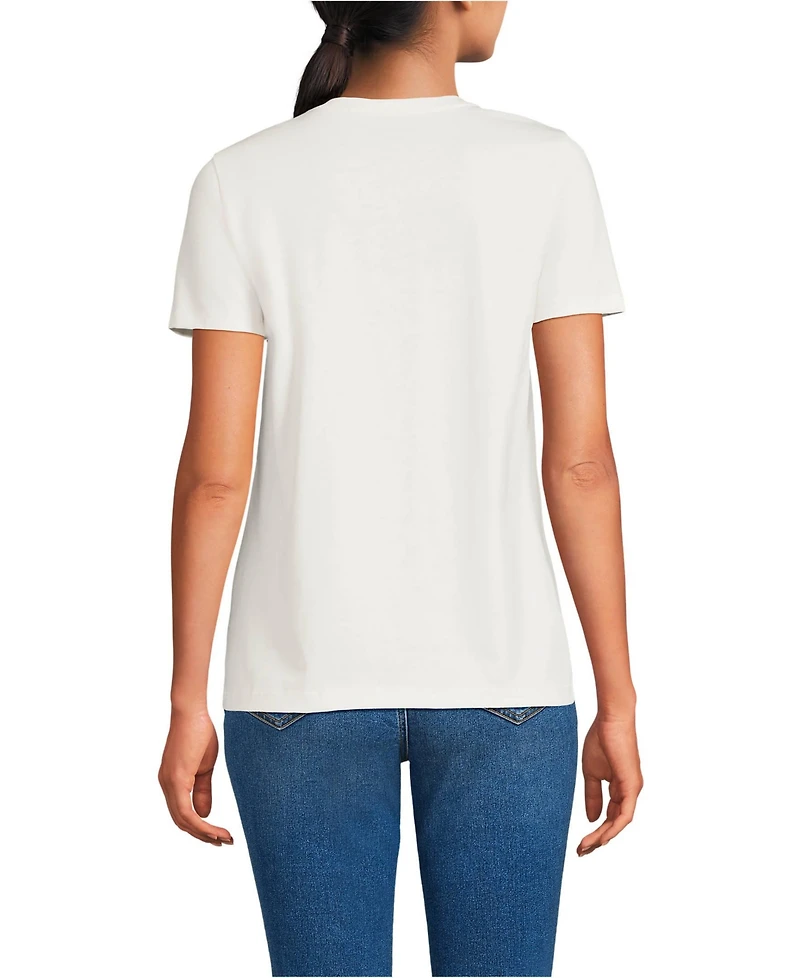 Lands' End Women's Tall Relaxed Supima Cotton V-Neck T-Shirt