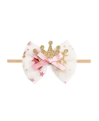 Sweet Wink Baby Girls Princess Crown Tulle Bow Baby Headband