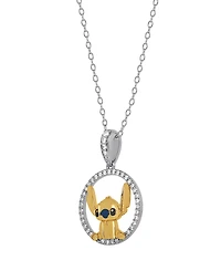 Disney 2-Pc. Cubic Zirconia Stitch Necklace and Earrings Set in 18K Yellow Gold Over Sterling Silver