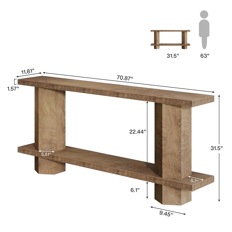 Tribesigns 71-Inch Long Console Table for Entryway, Wooden Sofa Table Behind Couch