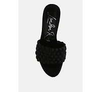 Lust Look Braided Satin Block Sandals Women