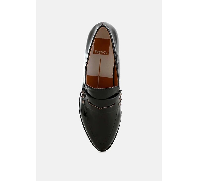 Rag & Co Patent Pleather Penny Loafers Women
