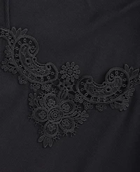On 34th Women's Knit Short-Sleeve Lace-Inset Top, Macy's Exclusive