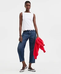 On 34th Women's Knit Sleeveless Boat-Neck Lace Top, Macy's Exclusive