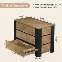 Tribesigns Oversized Nightstand, 36" Wide Night Stand with 3 Drawers, Extra Large Nightstand Bedside Table