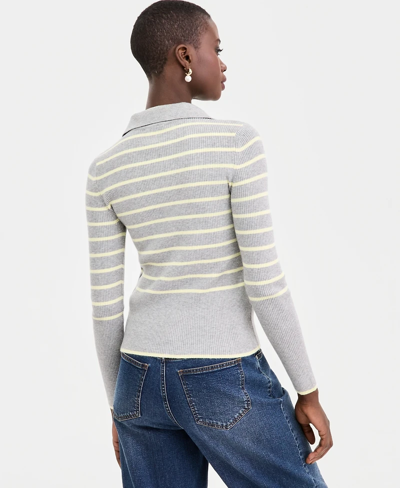 On 34th Women's Striped Collared Cardigan , Macy's Exclusive