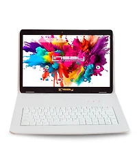 Linsay New 10.1" Tablet Octa Core 128GB Bundle with Exclusive Luxury White Crocodile Style Keyboard Newest Android 14