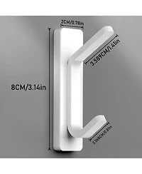 Adhesive Hooks for Hanging, Damage Free Hanging Wall Hook Removable in Living Spaces, 8 Plastic White Hooks and 8 Adhesive Strips