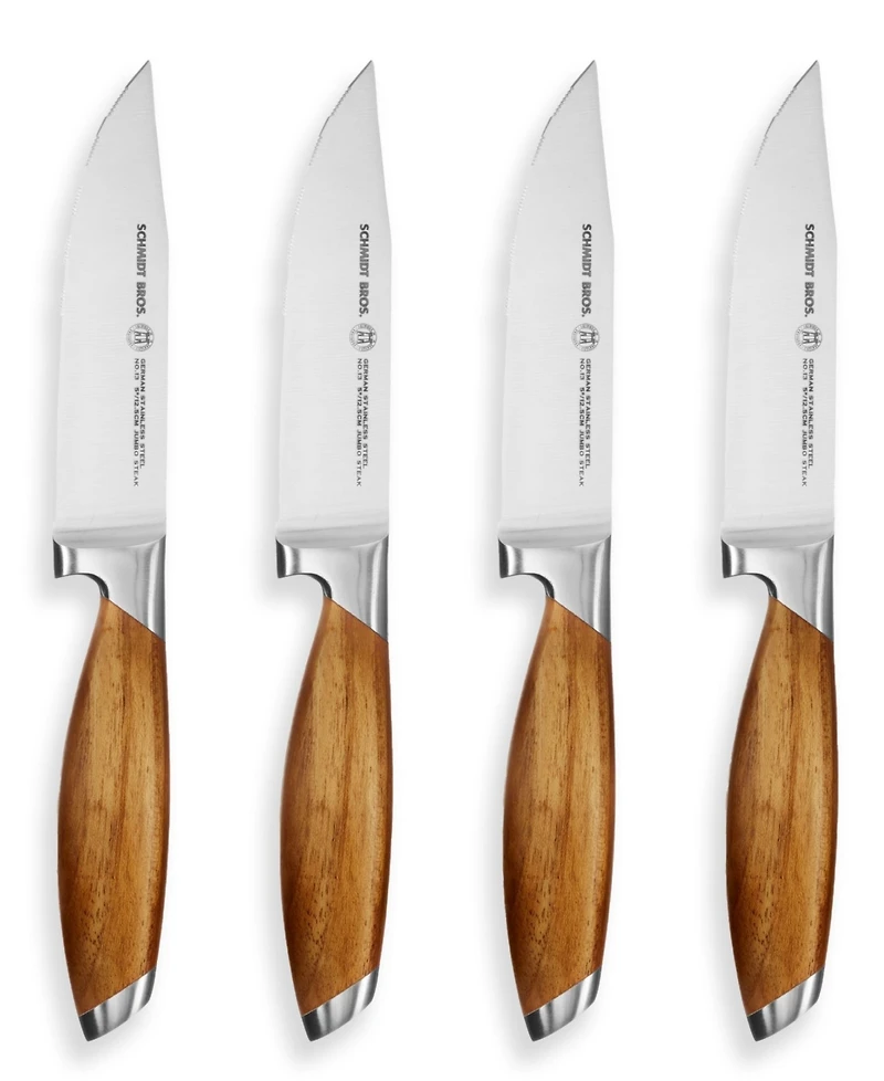 Schmidt Brothers Bonded Teak 4-Pc. Steak Knife Set