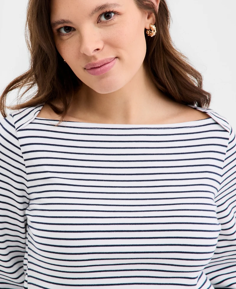 On 34th Women's Knit Long-Sleeve Boat-Neck Top, Macy's Exclusive