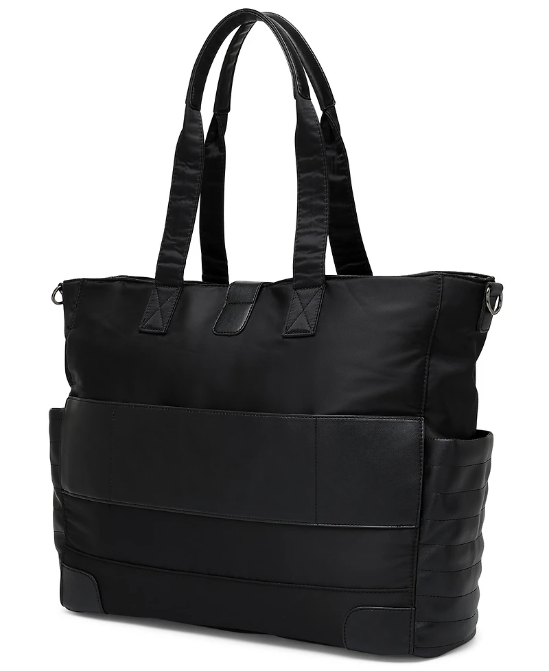 Elle Voyage 14.5" Twill and Faux Leather Weekender Tote Bag