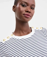 On 34th Women's Knit Short-Sleeve Button-Shoulder Top, Macy's Exclusive