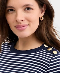 On 34th Women's Knit Long-Sleeve Button-Shoulder Top, Macy's Exclusive