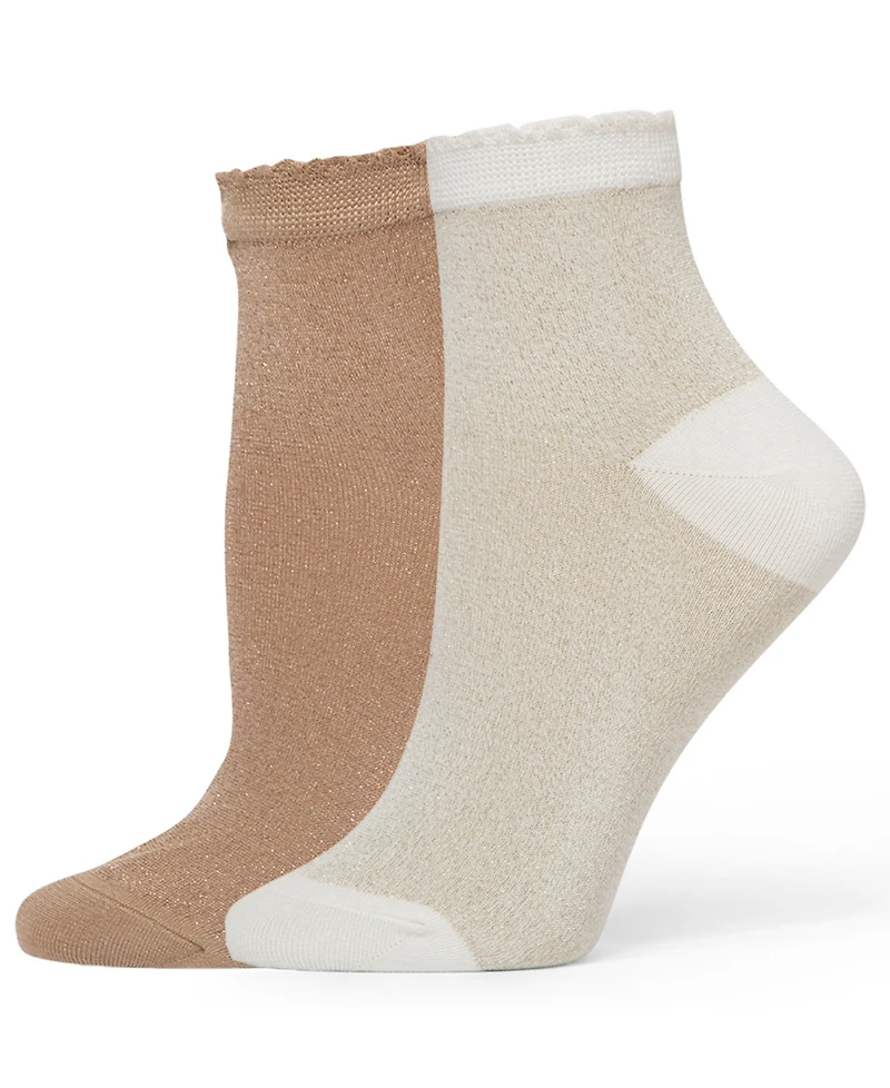Hue Women's 2-Pack Metallic Bow Socks