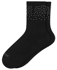 Hue Women's 2-Pack Rhinestone Border Crew Socks