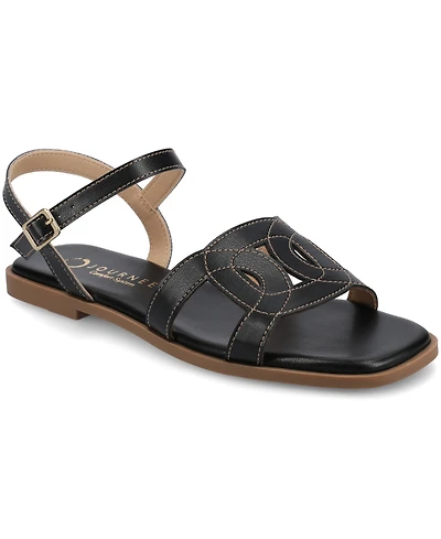 Journee Collection Women's Bridey Open Toe Ankle Strap Sandals
