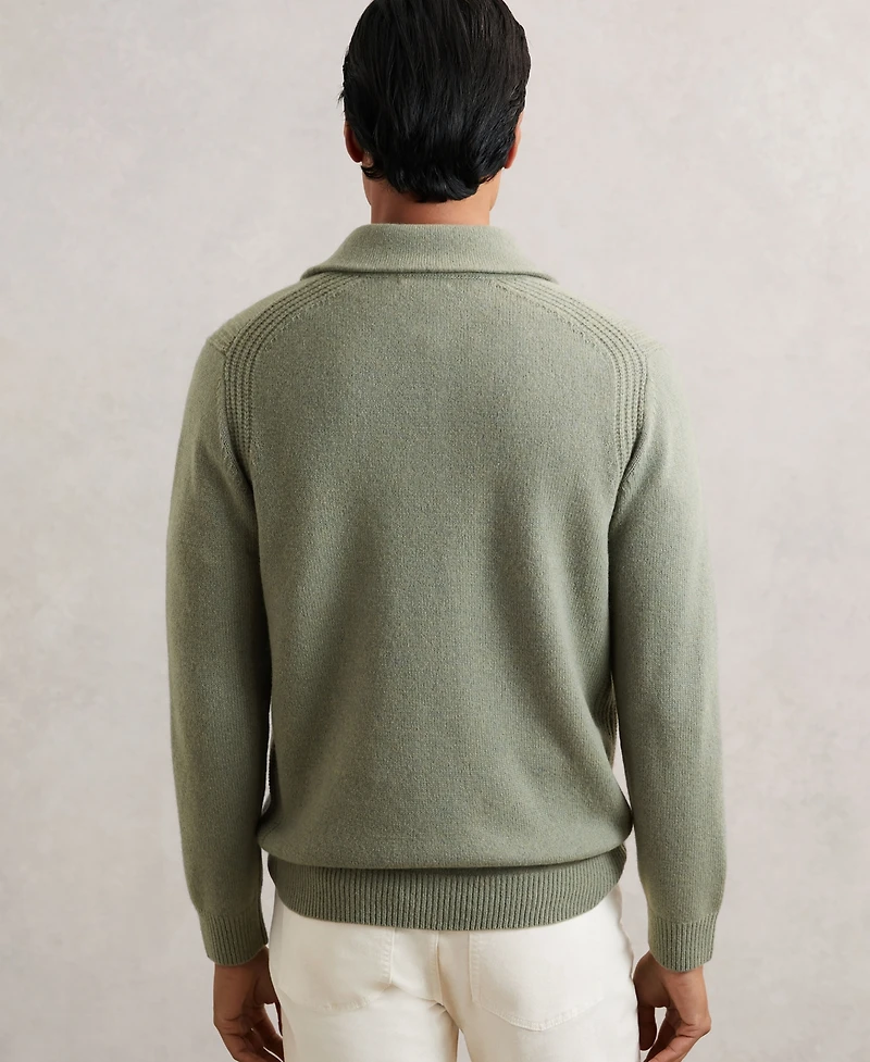 Reiss Men's Wool-Blend and Cashmere Polo Sweater