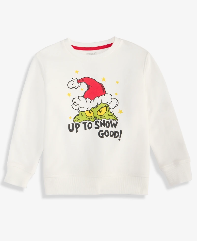 Epic Threads Boys 2T-4T Grinch Up To Snow Good Sweatshirt, Macy's Exclusive