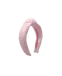 Bits & Bows Tweed Knot Headband in Pink