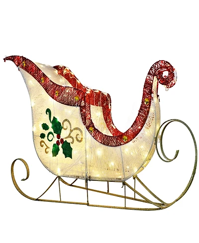 Puleo International 32" Pre-Lit Outdoor Sleigh Christmas Holiday Decor