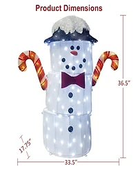 Puleo International 3' Marshmallow Man Christmas Holiday Decor