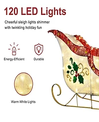 Puleo International 32" Pre-Lit Outdoor Sleigh Christmas Holiday Decor
