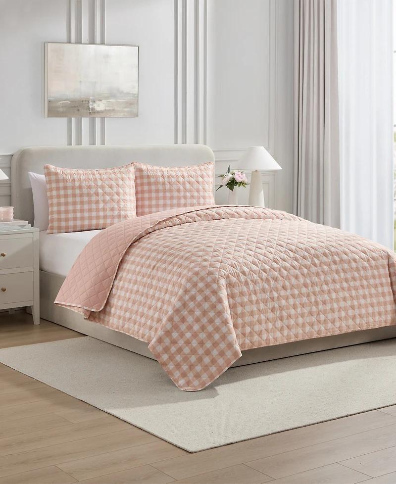 Vcny Home Gingham Microfiber 2-Pc. Quilt Set, Twin