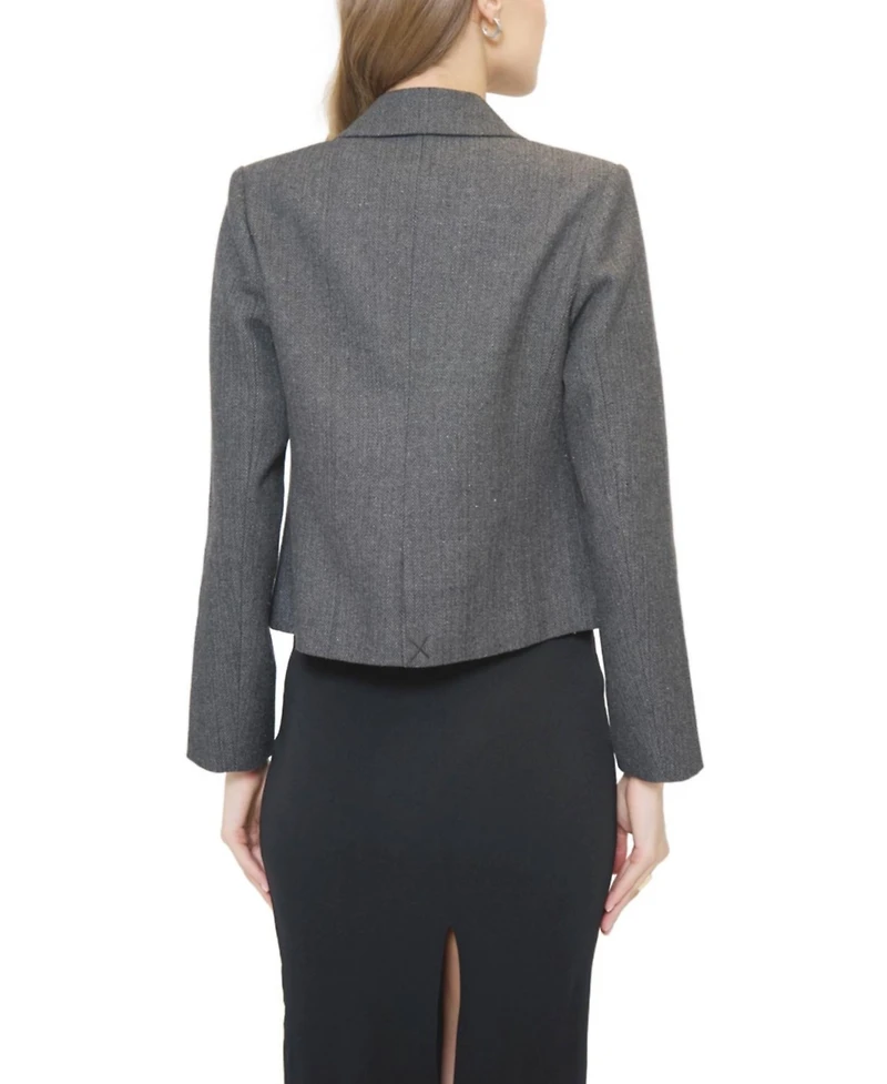 Central Park West Women's Crystal Pins & Chains Cropped Blazer