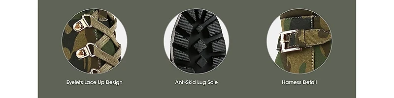 Palmetto Camouflage Ankle Boots Women