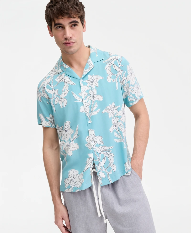 Sun + Stone Men's Camp Denali Short-Sleeve Shirt, Macy's Exclusive