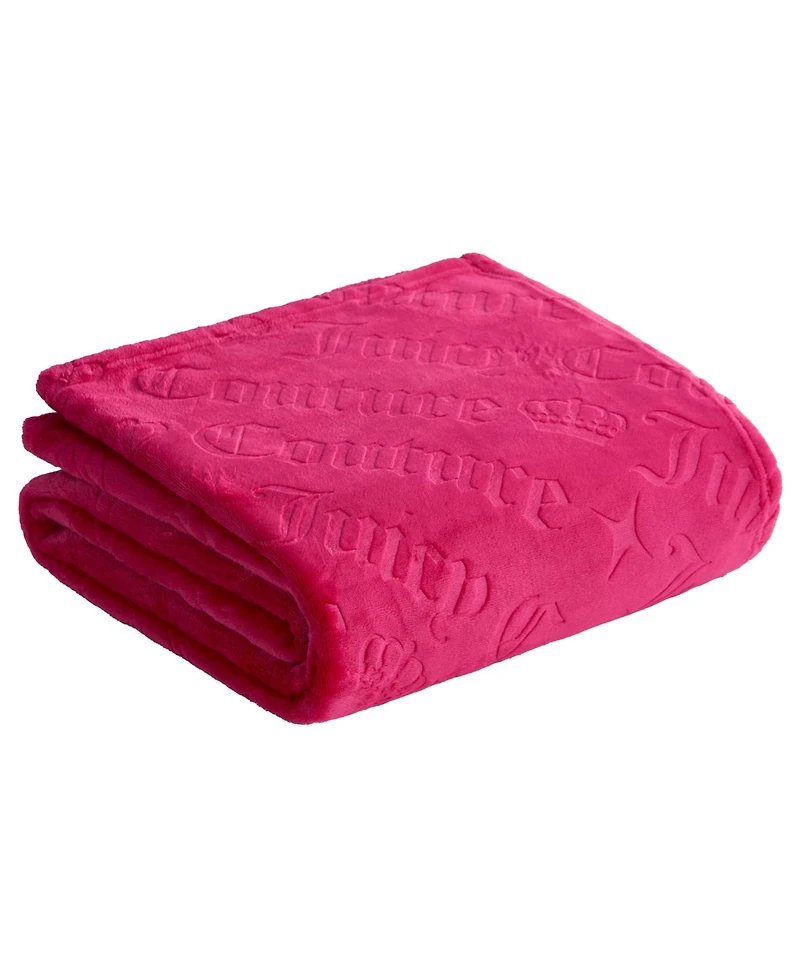 Juicy Couture Embossed Diagonal Logo Throw, 50"x70"