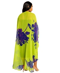 Buxom Couture Plus Size Floral Robe with Wrist Band