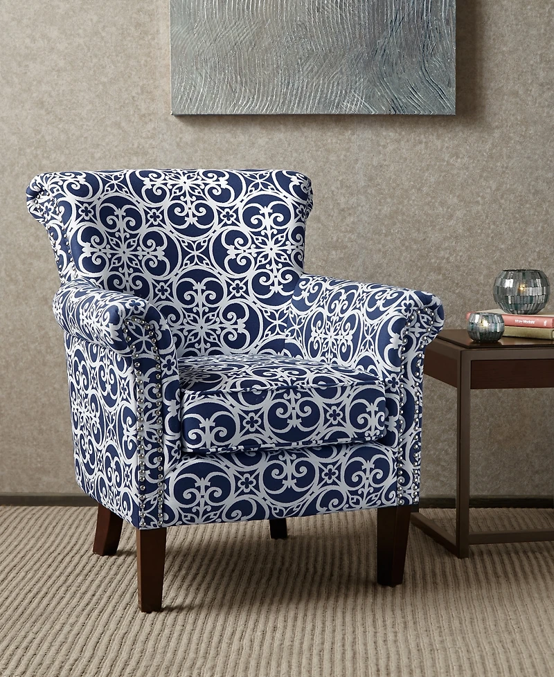 Madison Park 29" Polyester Upholstery Double-Row Nailhead Trim Club Chair