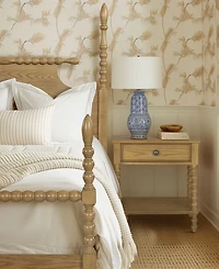 Madison Park Signature 24" Solid Wood Frame Camel Oak Finish Nightstand