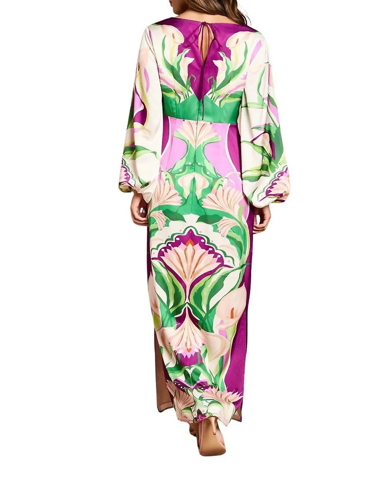 Coast Women's Long Sleeve Placement Print Midi Dress