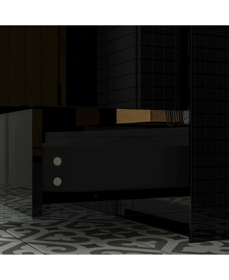 Homsee Bathroom Vanity with Marble Top, Bathroom Cabinet with 2 Doors & Drawer