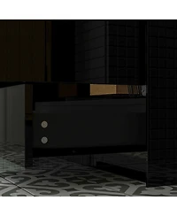 Homsee Bathroom Vanity with Marble Top, Bathroom Cabinet with 2 Doors & Drawer