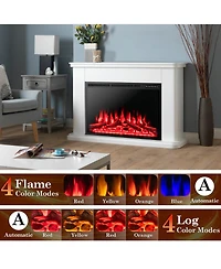 Sugift 37 Inch Electric Fireplace Recessed with Adjustable Flames