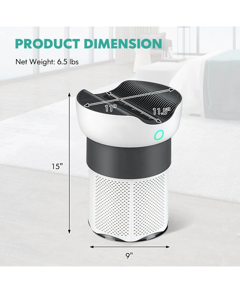 Air Purifier with Sleep Mode for Home Office up to 1300 Sq Ft