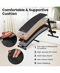 Sugift Adjustable Decline Sit Up Bench for Exercise for Home Gym