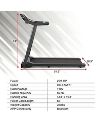 Skonyon 2.25HP Electric Running Machine Treadmill with Speaker and App Control